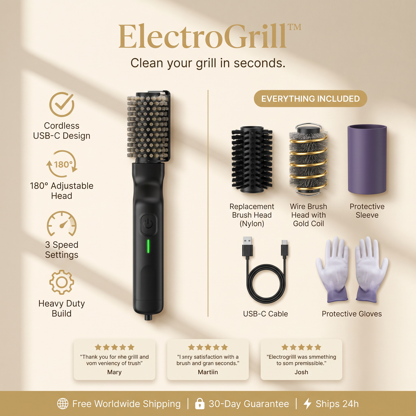 ElectroGrill™ — Electric BBQ Cleaning Brush