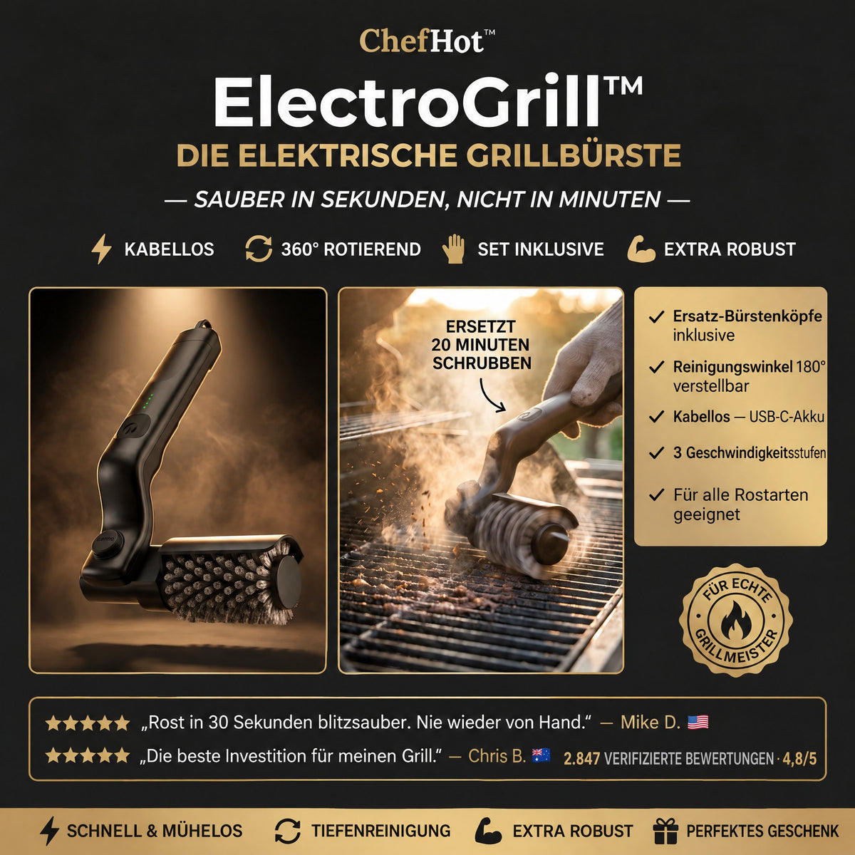 ElectroGrill spazzola elettrica BBQ #de