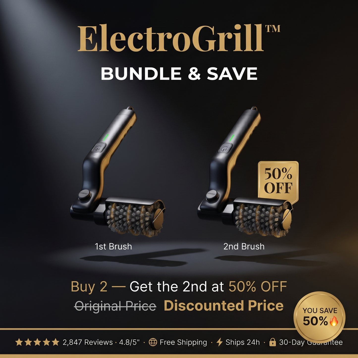 x2 ElectroGrill™ — Electric BBQ Cleaning Brush